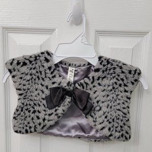 Black and Silver Leopard Print Half Jacket Cover up Girls Large